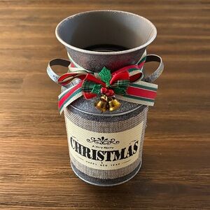 Rustic Metal Farmhouse Decor Christmas Milk Can Vase